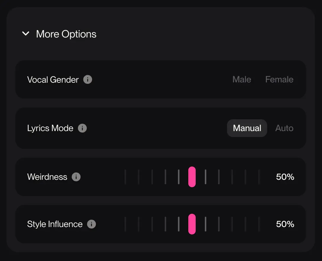Suno vocal toggle interface: Neutral singer selection enabled to ensure lyrics block tags maintain control over duet vocalists.